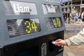 The new Big Ballot Bins in Manchester city centre.  Photo: Lee McLean/SWNS