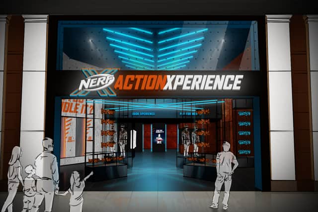 A CGI of Nerf AX, coming to Trafford Palazzo this summer. Photo: Nerf AX