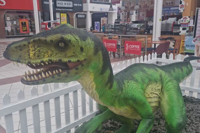 Dinosaurs at Mill Gate shopping centre, Bury. 