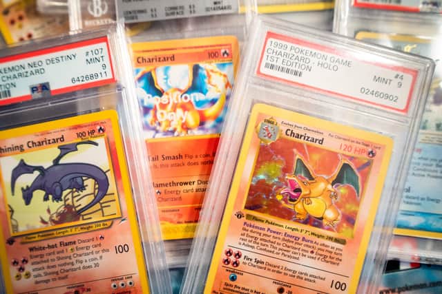 Items from the Pokemon card collection of Jens Ishoey Prehn and his brother Per Ishoy Nielsen are displayed in Niva, eastern Denmark on November 25, 2022. Photo for illustrative purposes.