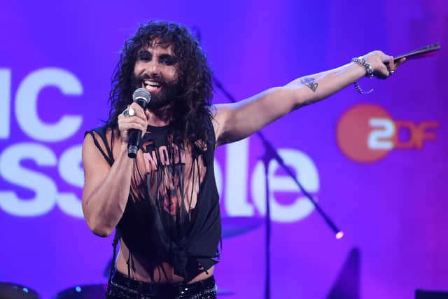 Conchita Wurst on stage during the "Music Impossible" TV Show at Club SchwuZ on July 18, 2023 in Berlin, Germany. (Photo by Gerald Matzka/Getty Images)