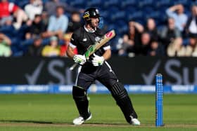 Jos Buttler of Manchester Originals bats during The Hundred match between Welsh Fire Men and Manchester Originals Men at Sophia Gardens on August 02, 2023 in Cardiff, Wales. (Photo by Ryan Hiscott/Getty Images)