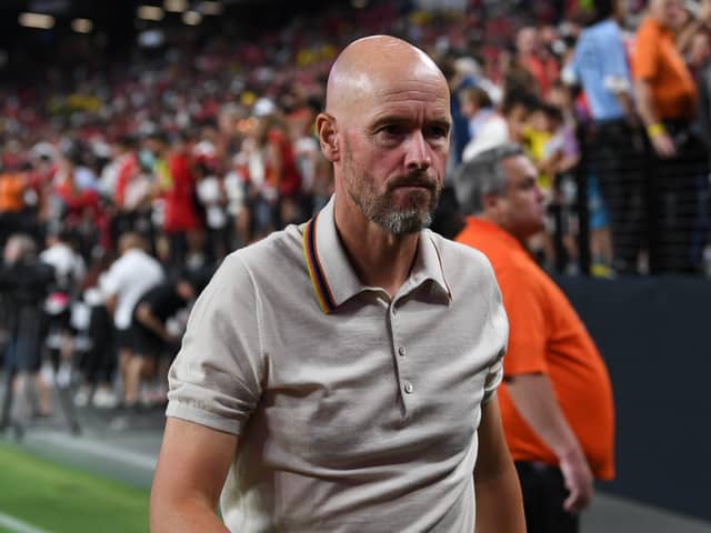 Manchester United manager Erik ten Hag looks on during a match