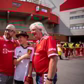 Manchester United fans prior to the Premier League match between Manchester United and Fulham
