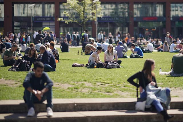 Piccadilly Gardens on the hottest day of 2018 - when it was the weather for a Magnum 