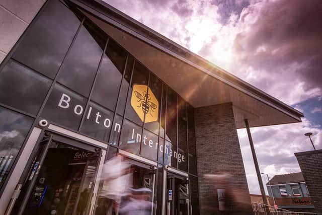 The new branding above the entrance to Bolton Bus Station (photo: Transport for Greater Manchester)
