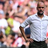 Manchester City’s manager Pep Guardiola looks on during a match
