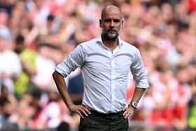 Manchester City’s manager Pep Guardiola looks on during a match