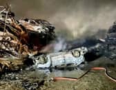 The blaze destroyed around 200 cars