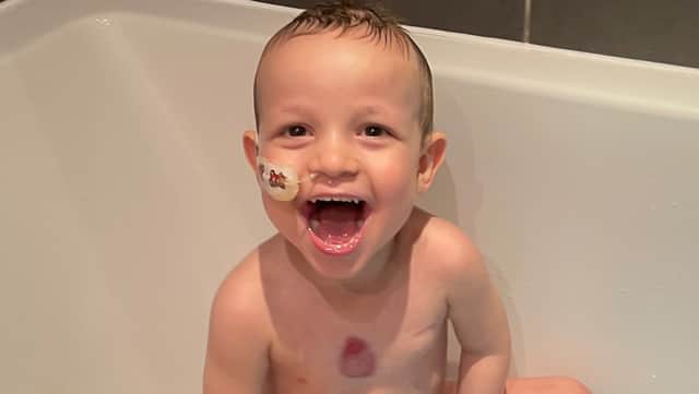 Little Dillan's bid fight against leukaemia has been backed by John Stones and his partner Olivia Naylor.