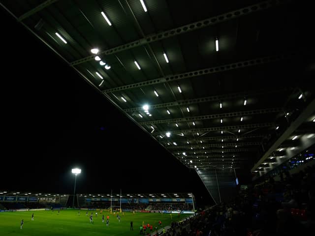 A general view of the stadium during the Aviva Premiership match between Sale Sharks and London Wasps at the AJ Bell Stadium on September 20, 2013 in Salford, England. (Photo by Paul Thomas/Getty Images)
