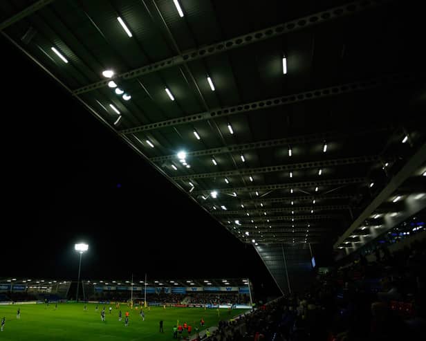 A general view of the stadium during the Aviva Premiership match between Sale Sharks and London Wasps at the AJ Bell Stadium on September 20, 2013 in Salford, England. (Photo by Paul Thomas/Getty Images)