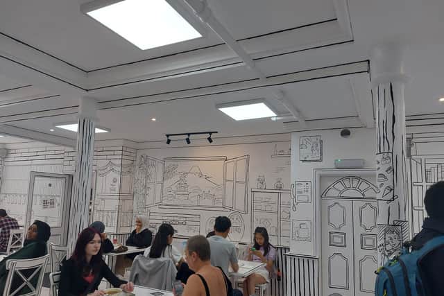 The restaurant had customers queuing out of the door