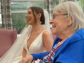 Hannah and her grandma Hazel at her carehome wedding