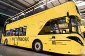 Greater Manchester mayor Andy Burnham inside one of the new Bee Network buses..