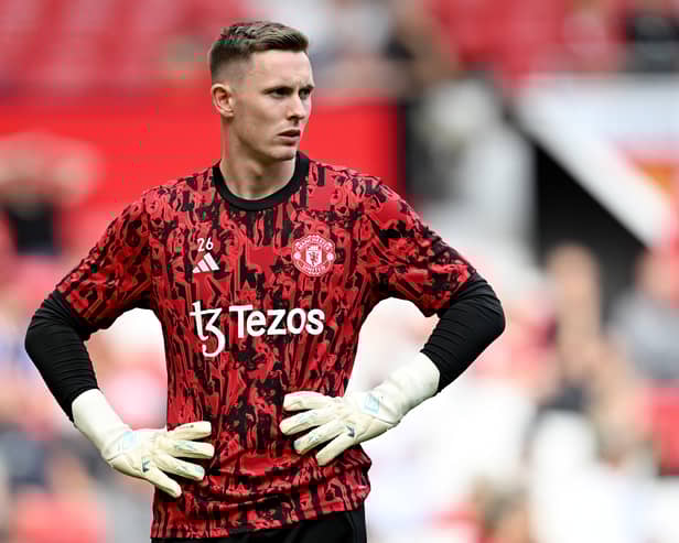 Dean Henderson during the warm-ups ahead of Manchester United's win against Nottingham Forest 