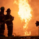 11 pet dogs were killed in a fire at private dog kennels in Staffordshire, the police said.