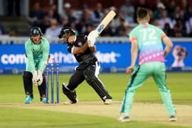 Wayne Madsen of Manchester Originals looks on as he is bowled out during The Hundred Final between Oval Invincibles Men and Manchester Originals Men at Lord's Cricket Ground on August 27, 2023 in London, England. (Photo by Julian Finney/Getty Images)
