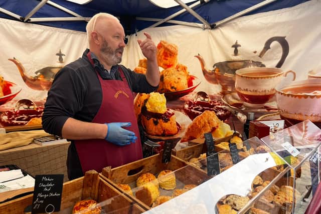 Scone stall at the Bolton Food and Drink Festival 2023. 