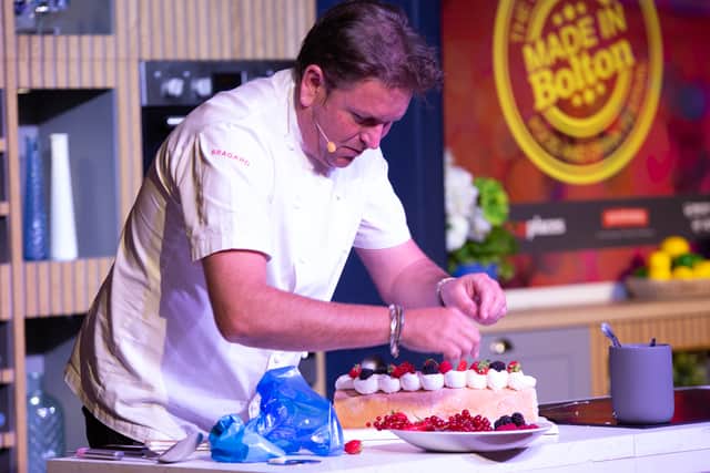 James Martin cooks in a demo during Bolton Food and Drink Festival 2023. Credit: Bolton Food and Drink Festival