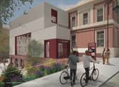 Plans for the new Coliseum Theatre inside the former Post Office and Quaker Meeting House on Union Street.