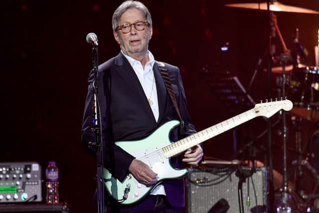 Eric Clapton performs on stage during Music For The Marsden 2020 at The O2 Arena on March 03, 2020 in London, England. (Photo by Gareth Cattermole/Gareth Cattermole/Getty Images)