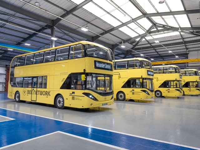 Some of the Bee Network's new fleet of zero-emission electric buses (Photo: TfGM) 