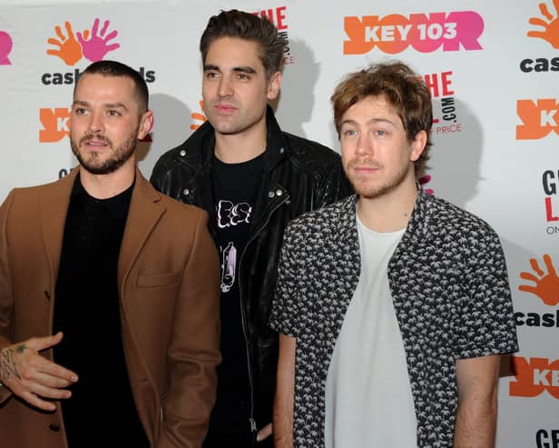 James Bourne, Matt Willis and Charlie Simpson of Busted attend Key 103 Christmas Live at Manchester Arena on December 9, 2016 in Manchester, England. (Photo by Shirlaine Forrest/Getty Images)