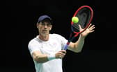 Andy Murray of Great Britain during day one of the 2023 Davis Cup finals group stage match at Manchester at AO Arena on September 12, 2023 in Manchester, England. (Photo by Nathan Stirk/Getty Images for LTA)