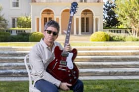 Noel Gallagher with his Epiphone Riviera. Photo credit: Epiphone.