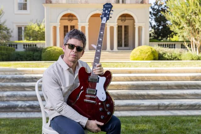 Noel Gallagher with his Epiphone Riviera. Photo credit: Epiphone.