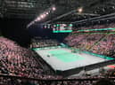 A packed out AO Arena watches Great Britain in action in the Davis Cup
