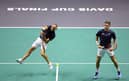 Dan Evans and Neal Skupski of Great Britain in action against Matthew Ebden of Australia and Max Purcell of Australia during day two of the 2023 Davis Cup finals group stage match at Manchester AO Arena on September 13, 2023 in Manchester, England. (Photo by Jan Kruger/Getty Images for ITF)
