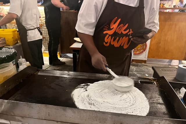 Watching how dosas are made at Salford’s new Central Bay food and drink venue.  