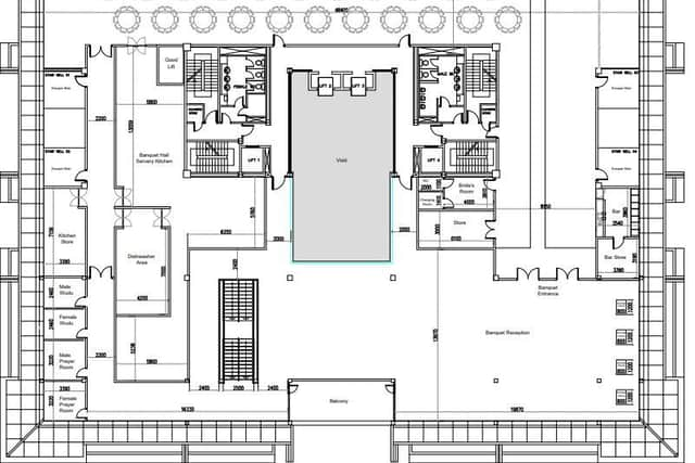 The first floor, if planning is granted, will have a large banquet hall with space for up to 700 people