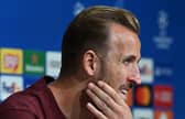 Harry Kane speaks to the media ahead of Bayern Munich's clash with Manchester United 