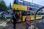 Passengers board one of the first of Manchester's franchised bus services on the Bee Network.