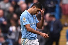 Rodri leaves the field after being sent off in Manchester City's win against Nottingham Forest 