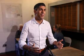 British Prime Minster Rishi Sunak speaks during an interview at Wormley Community Centre on September 25, 2023 in Wormley, England. (Photo by Hollie Adams - WPA Pool/Getty Images)