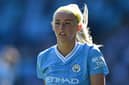 Chloe Kelly of Manchester City during the FA Women's Super League match between Manchester City and Everton FC at The Academy Stadium on May 27, 2023 in Manchester, England. (Photo by Gareth Copley/Getty Images)
