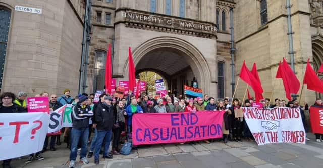 Striking UoM workers