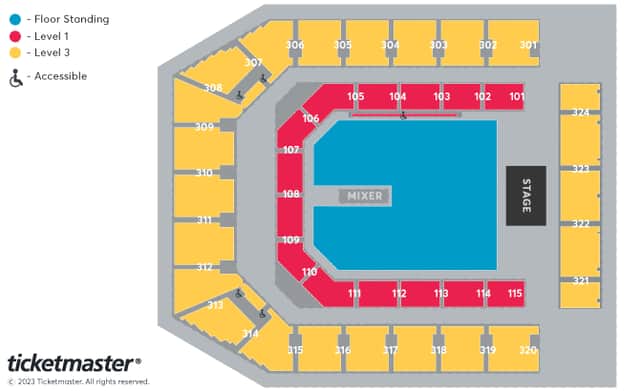 The seating plan for Co-op Live