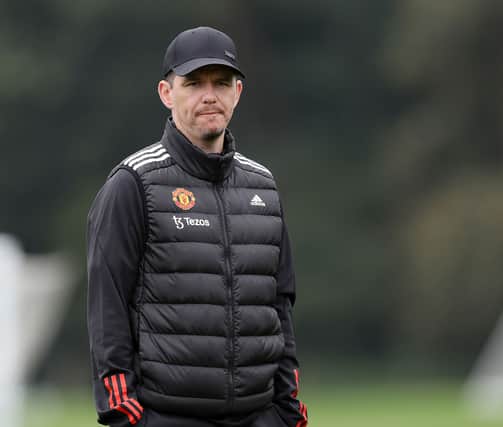 Manchester United boss Marc Skinner spoke to the press ahead of the WSL opener against Aston Villa on Sunday. Cr. Getty Images