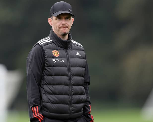 Manchester United boss Marc Skinner spoke to the press ahead of the WSL opener against Aston Villa on Sunday. Cr. Getty Images