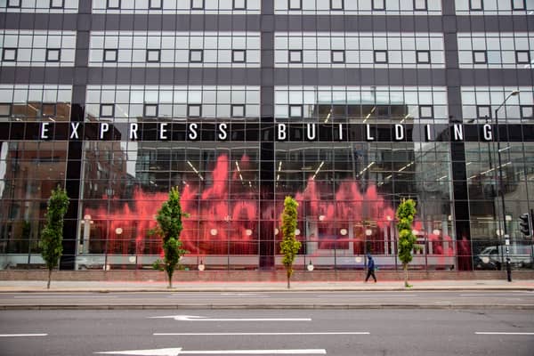 How the Express Building in Manchester looked on Monday morning 