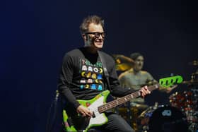 Mark Hoppus of Blink-182 performs onstage at Madison Square Garden on May 19, 2023 in New York City. (Photo by Manny Carabel/Getty Images)
