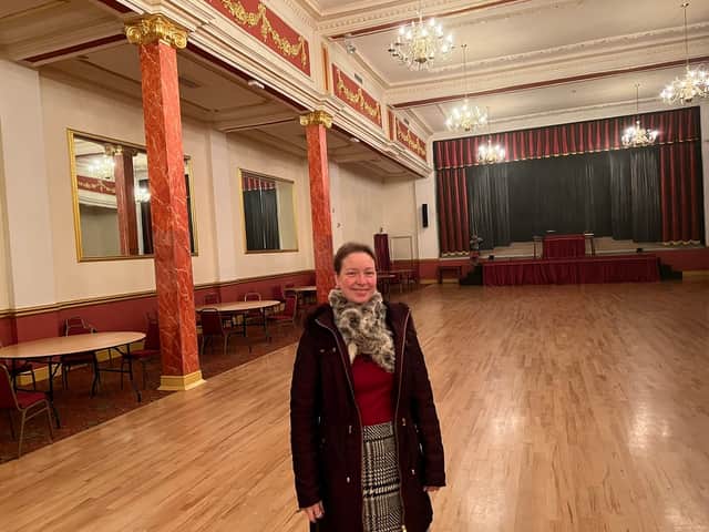 Abigail Hannon in the main ballroom at The Grand Palais in Swinton