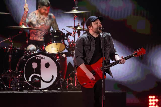 Andy Hurley (L) and Patrick Stump of Fall Out Boy perform during at the 2023 iHeartRadio Music Festival at T-Mobile Arena on September 23, 2023 in Las Vegas, Nevada. (Photo by Ethan Miller/Getty Images)