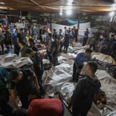 Israel has claimed that it is not responsible for an airstrike on the al Alhi Hospital in Gaza which killed at least 500 people, with Israeli officials instead placing blame on the militant group Palestinian Islamic Jihad. (Credit: Getty Images)