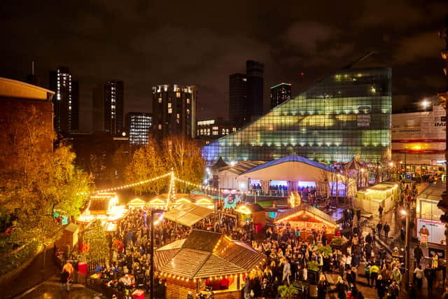 Exchange Square during the Manchester Christmas Markets. 